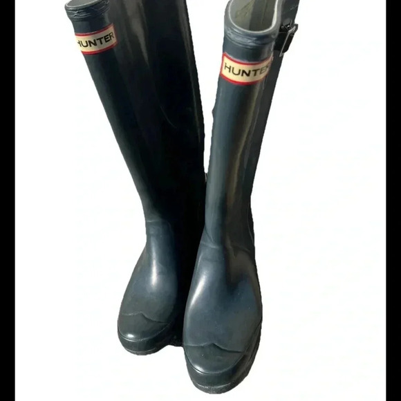 Hunter Shoes - Hunter Women's Original Tall Dark Gray Rain Boots Size 6/7